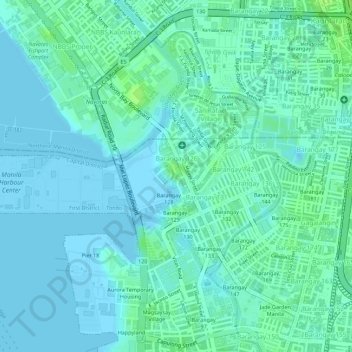 Barangay 126 topographic map, elevation, terrain