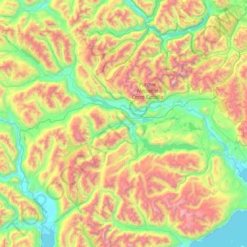 rio ibanez topographic map, elevation, terrain