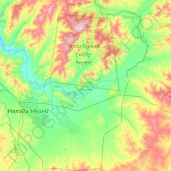 Nalaich topographic map, elevation, terrain