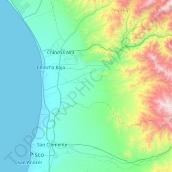 El Carmen topographic map, elevation, terrain