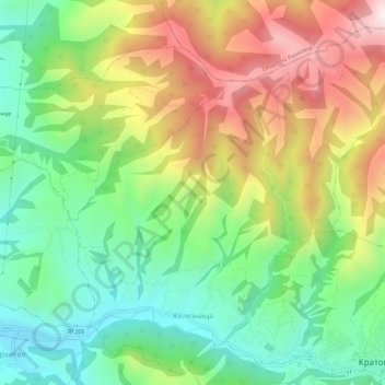 Zheleznica topographic map, elevation, terrain