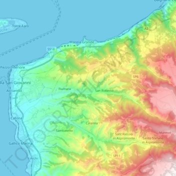 Scilla topographic map, elevation, terrain
