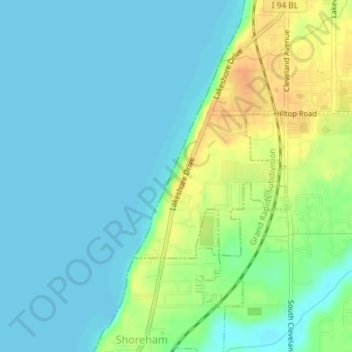 Lookout Park topographic map, elevation, terrain