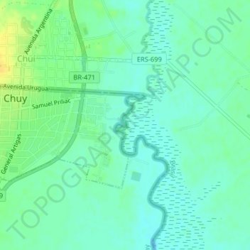 Arroyo Chuy topographic map, elevation, terrain