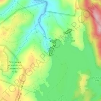 Googong Dam topographic map, elevation, terrain