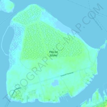 Pelican Island topographic map, elevation, terrain