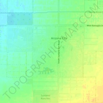 Arizona City topographic map, elevation, terrain