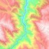 Río Cotacajes topographic map, elevation, terrain