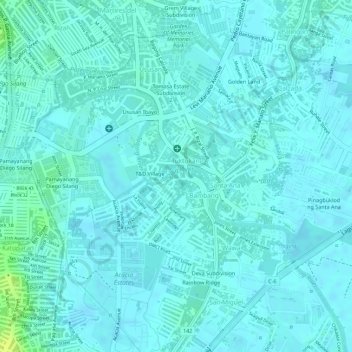 Taguig River topographic map, elevation, terrain