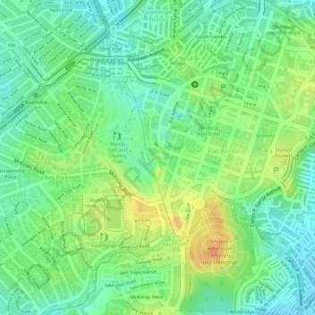 De Jesus Oval topographic map, elevation, terrain