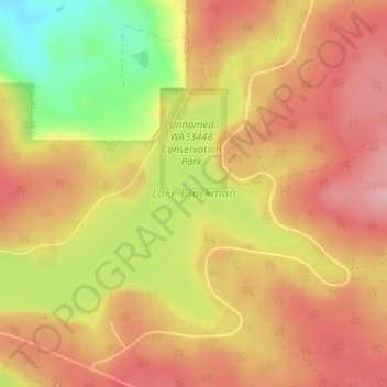 Lake Brockman topographic map, elevation, terrain