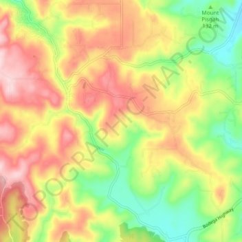 Occidental topographic map, elevation, terrain