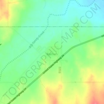 Ramah topographic map, elevation, terrain
