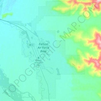 Eielson Air Force Base topographic map, elevation, terrain