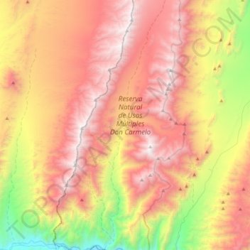 Río Seco de La Invernada topographic map, elevation, terrain