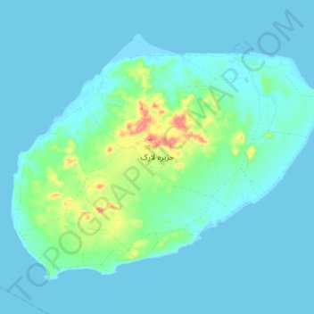 Larak Island topographic map, elevation, terrain