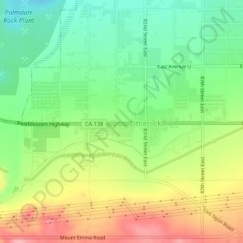 Littlerock topographic map, elevation, terrain