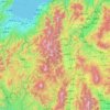 Hida Mountains topographic map, elevation, terrain