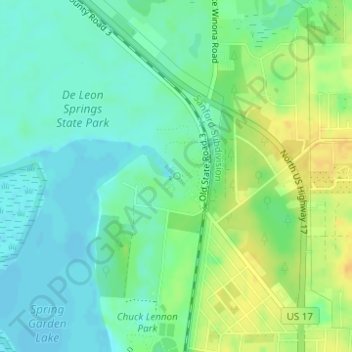 DeLeon Spring topographic map, elevation, terrain