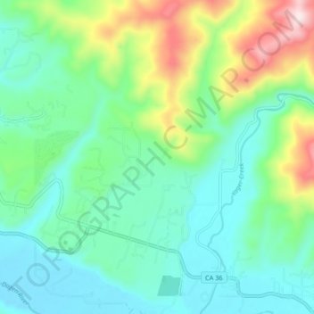 Hydesville topographic map, elevation, terrain