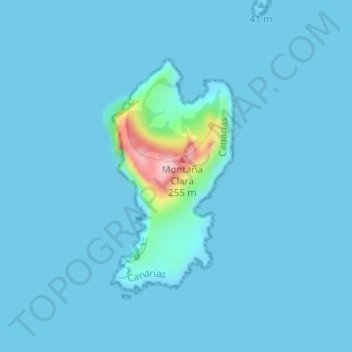 Isla de Montaña Clara topographic map, elevation, terrain