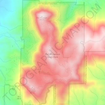 Fort Mountain State Park topographic map, elevation, terrain