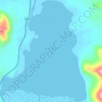 喀拉库勒湖 topographic map, elevation, terrain