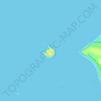 Hamelin Island topographic map, elevation, terrain