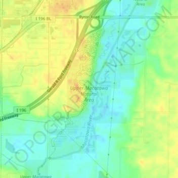 Upper Macatawa Natural Area topographic map, elevation, terrain