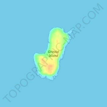 Grindal Island topographic map, elevation, terrain