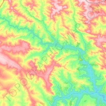 Rio Corumbá topographic map, elevation, terrain
