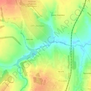 Мордвес topographic map, elevation, terrain