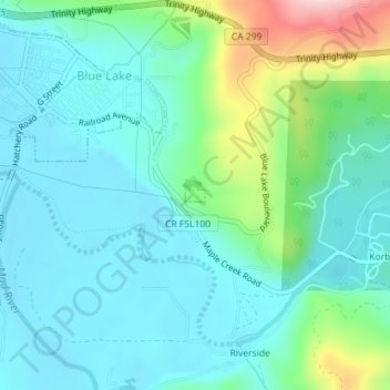 Blue Lake topographic map, elevation, terrain