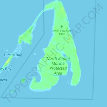 North Bimini topographic map, elevation, terrain