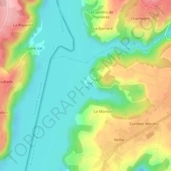 Château de Val topographic map, elevation, terrain