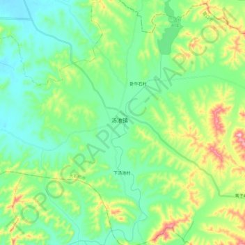 大清河 topographic map, elevation, terrain