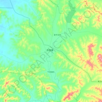 大清河 topographic map, elevation, terrain