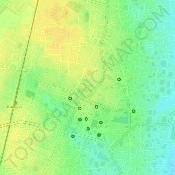 Midnap[ore Collectorate topographic map, elevation, terrain