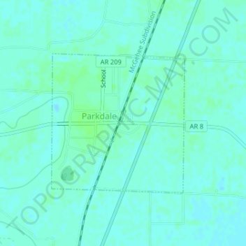 Parkdale topographic map, elevation, terrain