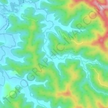 Narone Creek topographic map, elevation, terrain