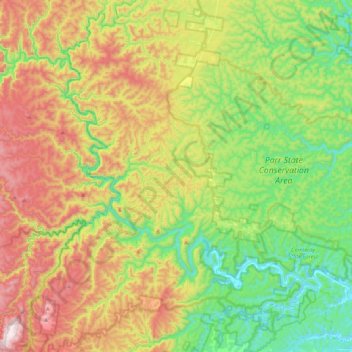 Colo River topographic map, elevation, terrain