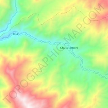 Río Tala topographic map, elevation, terrain