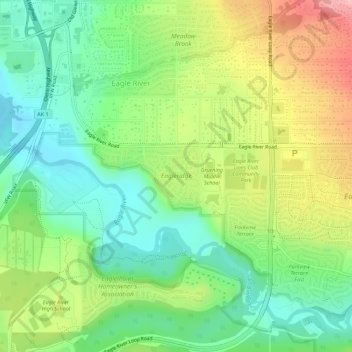 Eagleridge topographic map, elevation, terrain