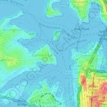 Thornton Park topographic map, elevation, terrain