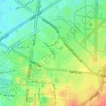 Almazah Square Park topographic map, elevation, terrain