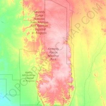 Kennedy Range National Park topographic map, elevation, terrain