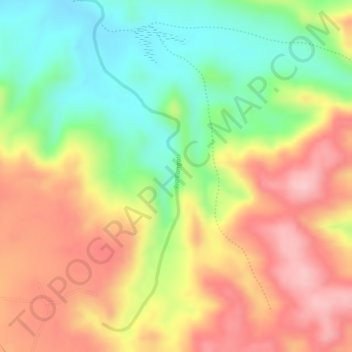 Rio Cangati topographic map, elevation, terrain