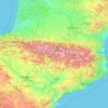 Pyrénées topographic map, elevation, terrain