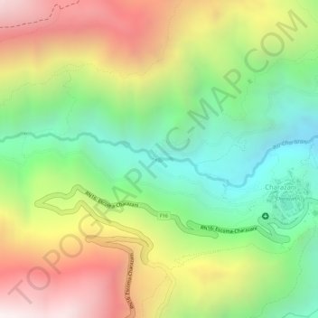 Rio Chari topographic map, elevation, terrain