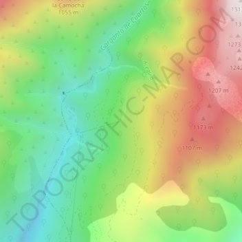 Tubería de Agua topographic map, elevation, terrain